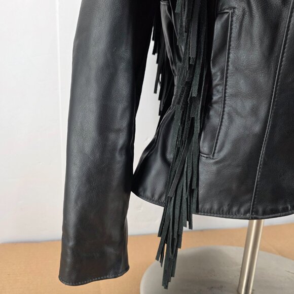 Vintage Harley Davidson Leather Biker Jacket Womens M Fringe Concho USA Made - Picture 6 of 15